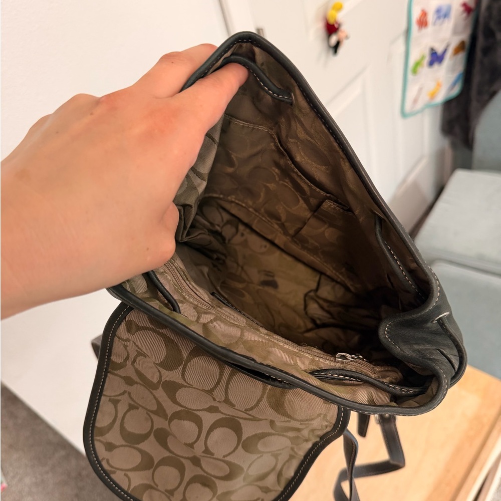 Coach Black Leather Backpack - Picture 9 of 10